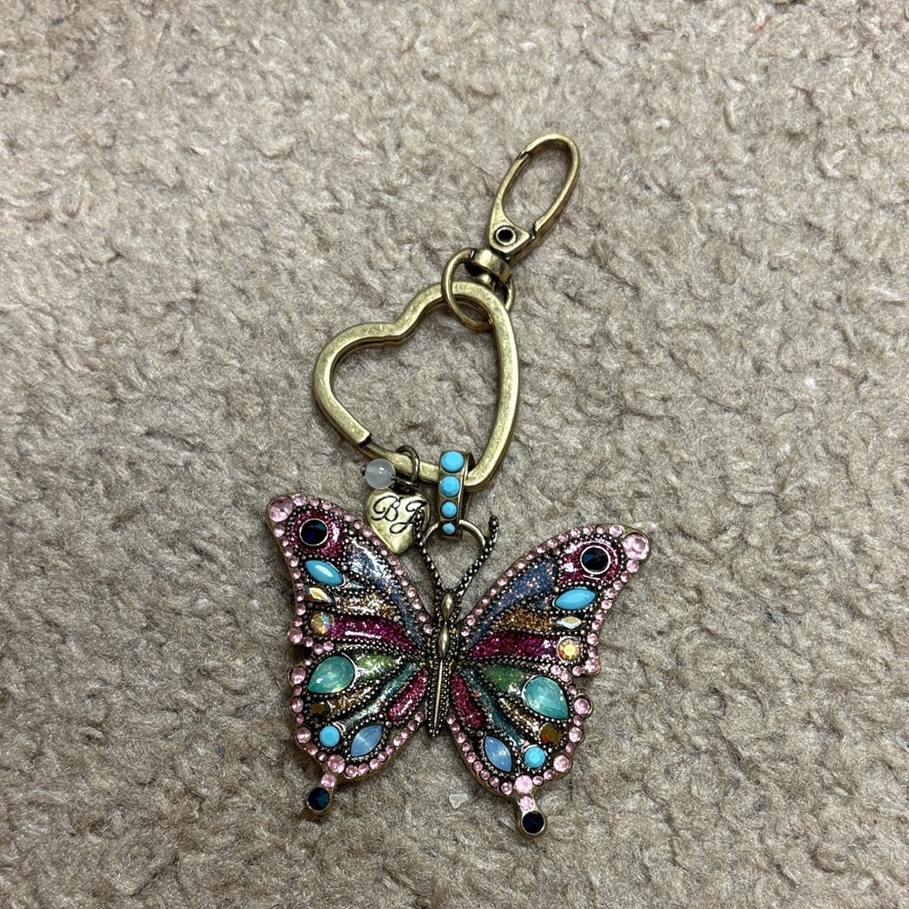 Butterfly Keychain with Heart Clasp